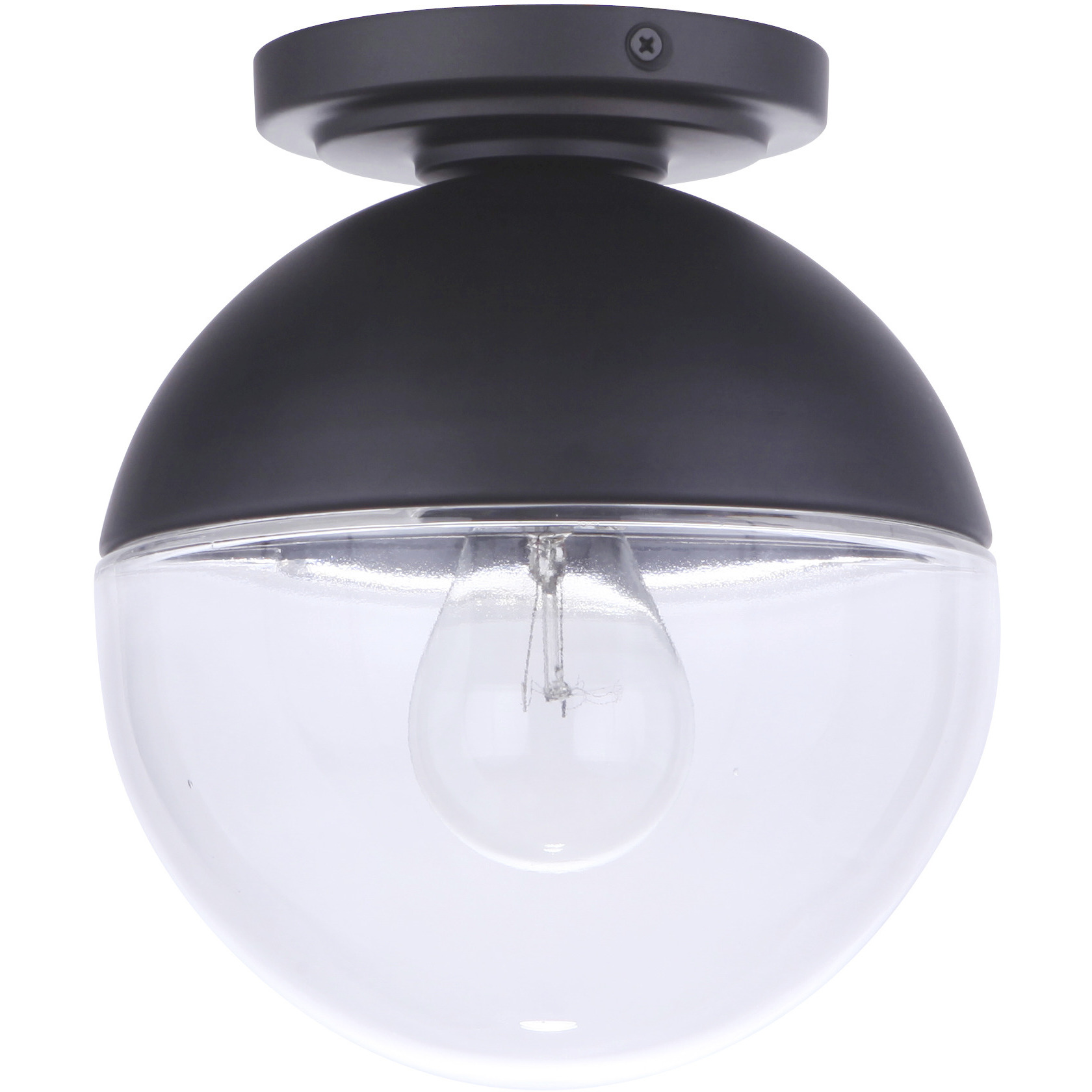 Evie 1 Light 7.5 inch Midnight Outdoor Flushmount