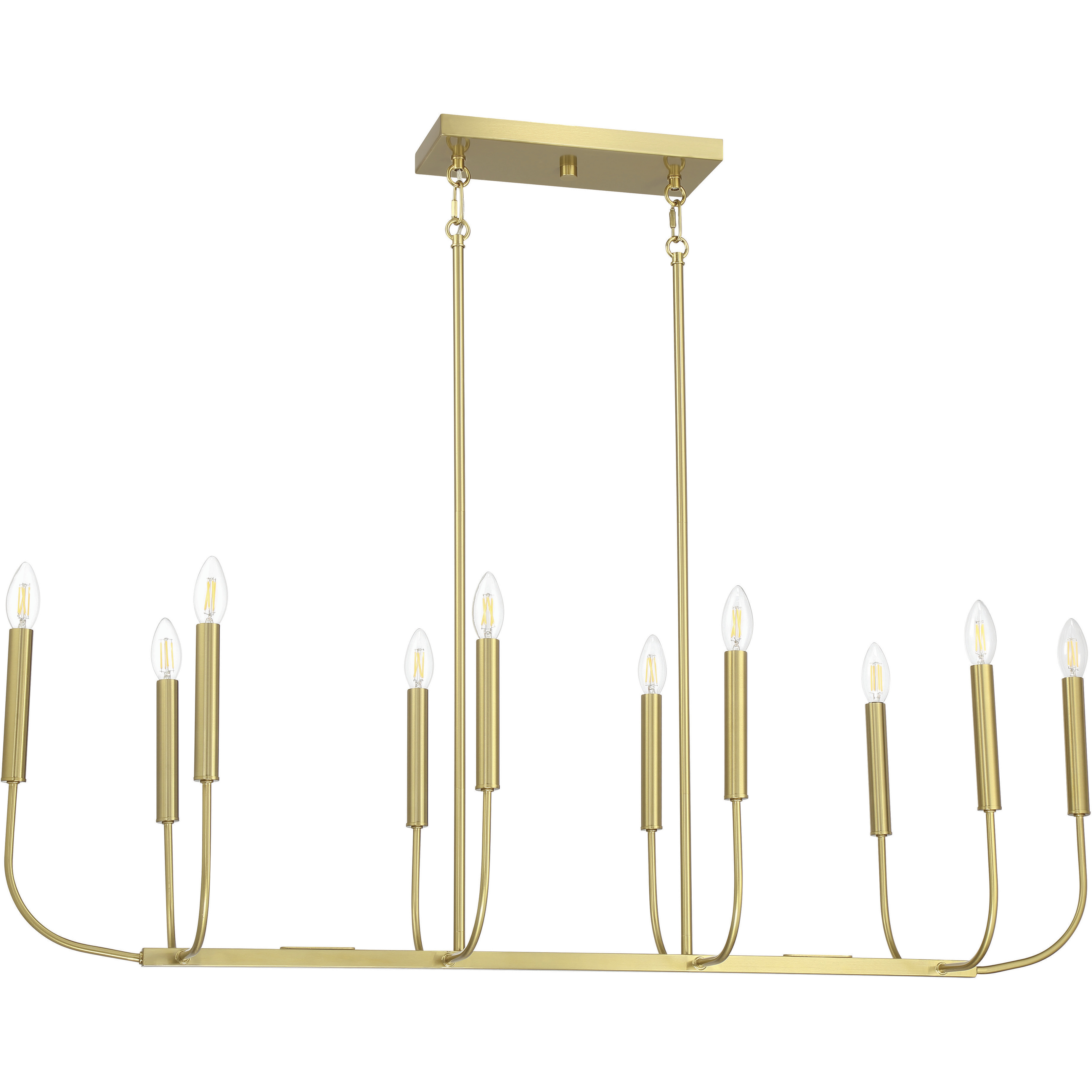 Traci 10 Light 13 inch Satin Brass Island Light Ceiling Light