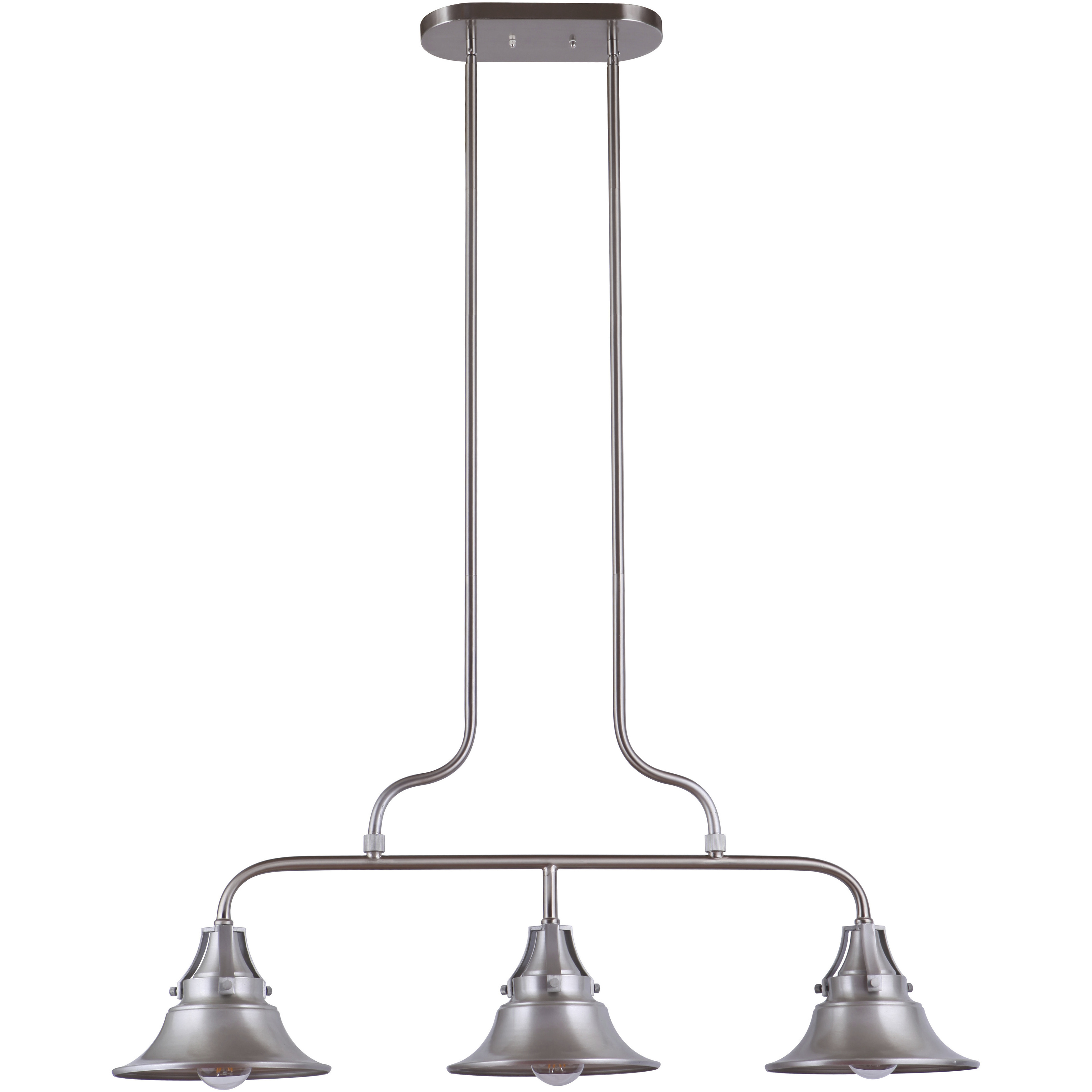 Union 3 Light 9 inch Satin Aluminum Outdoor Island Light