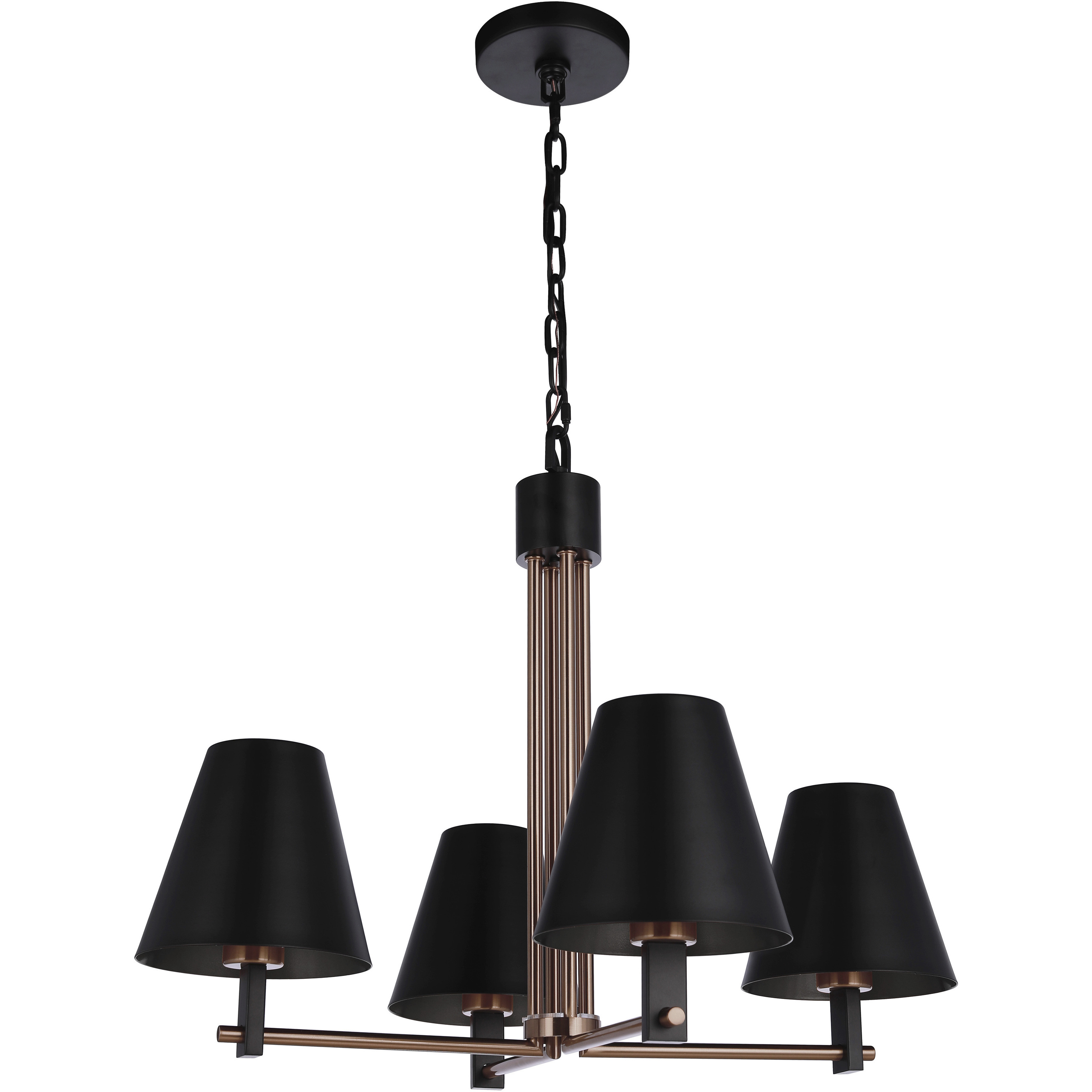 Blake 4 Light 24 inch Flat Black/Satin Brass Chandelier Ceiling Light