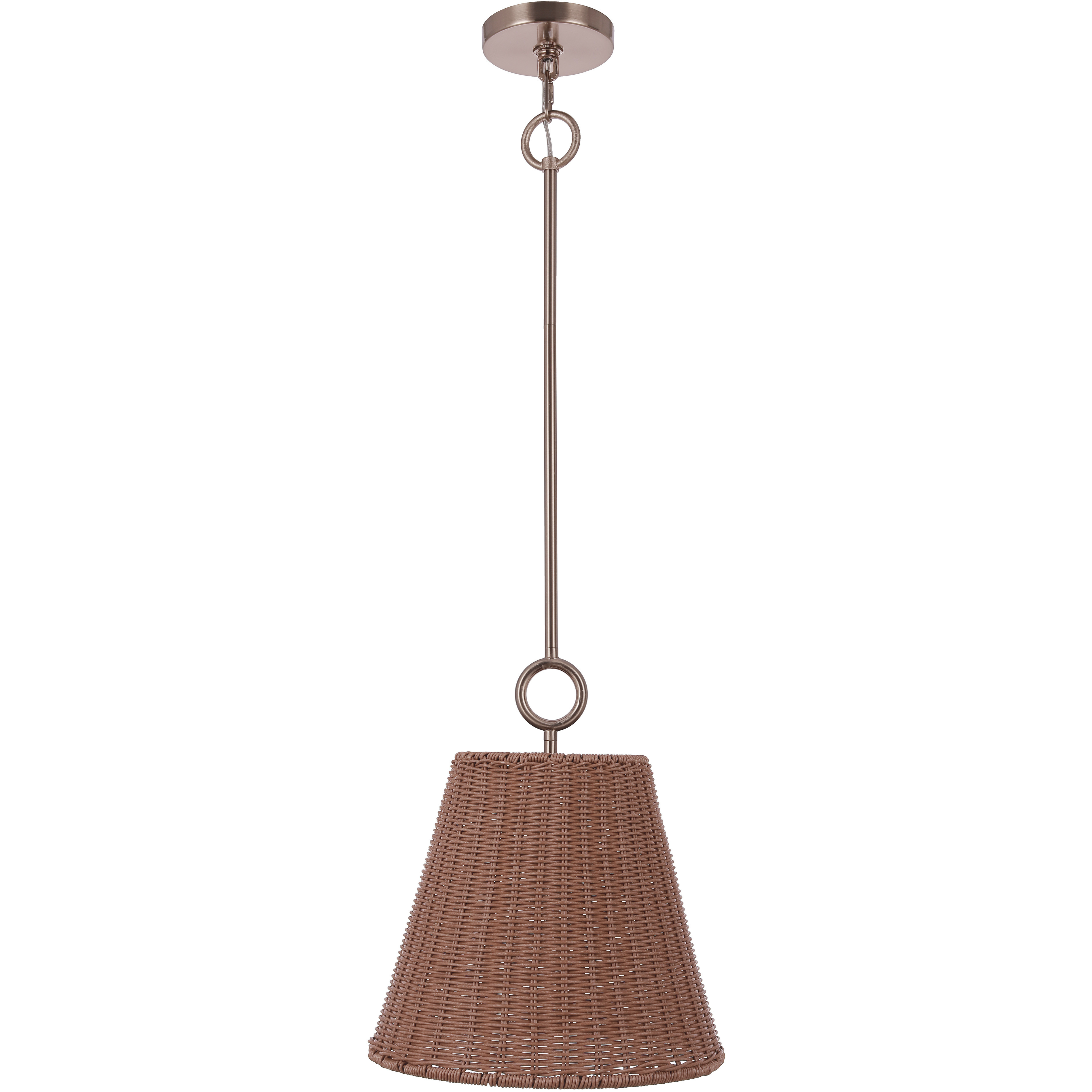 Kirsten 1 Light 12 inch Premium Bronze Pendant Ceiling Light in Natural Rattan
