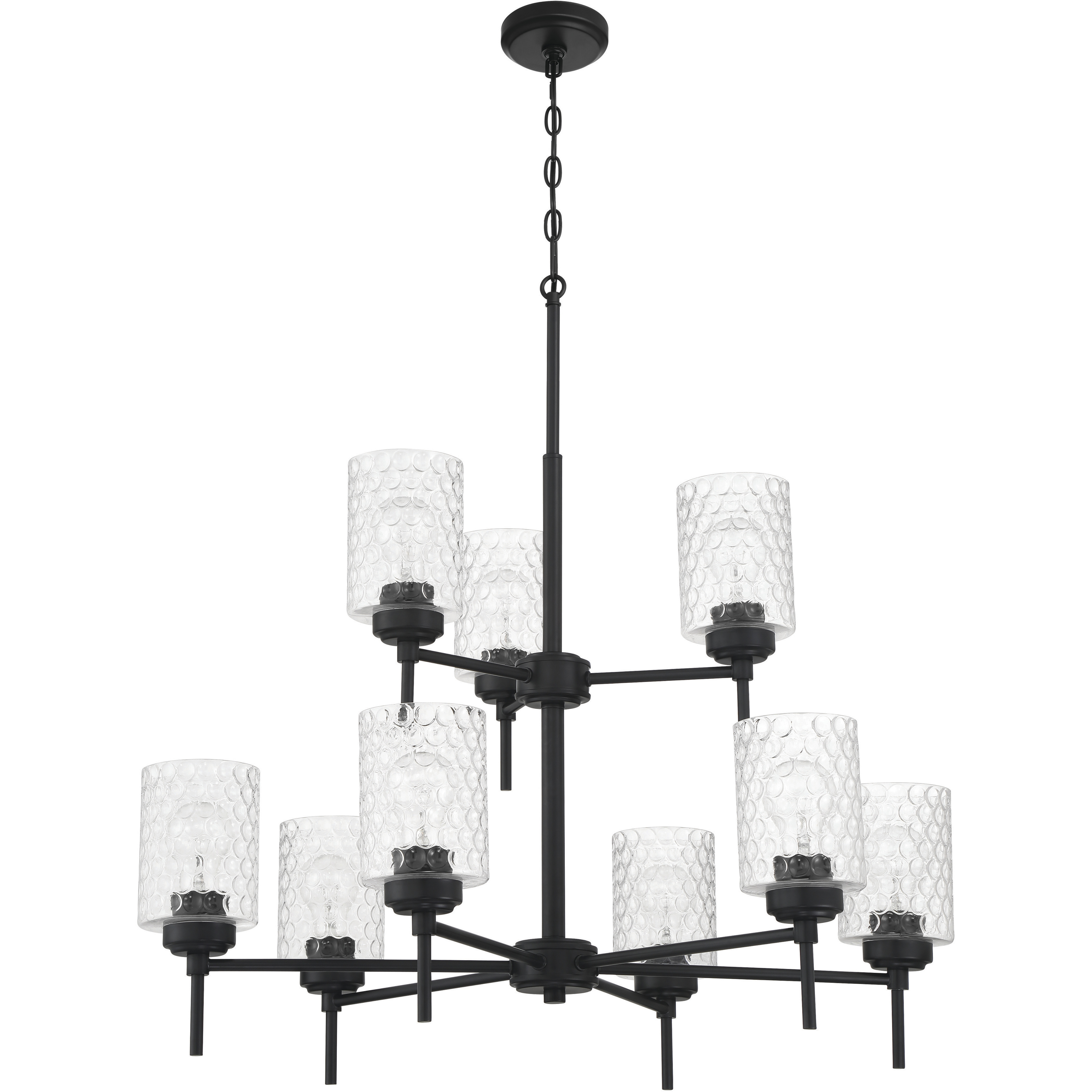 Claire 9 Light 30 inch Flat Black Chandelier Ceiling Light