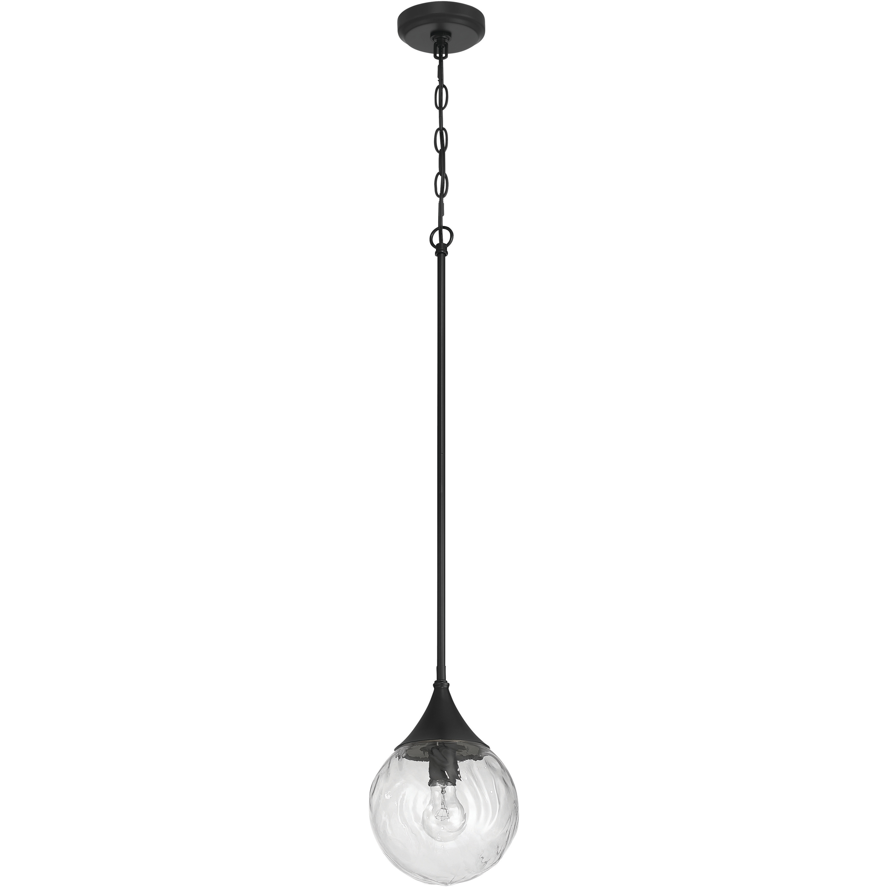 Reflection 1 Light 8 inch Flat Black Mini Pendant Ceiling Light