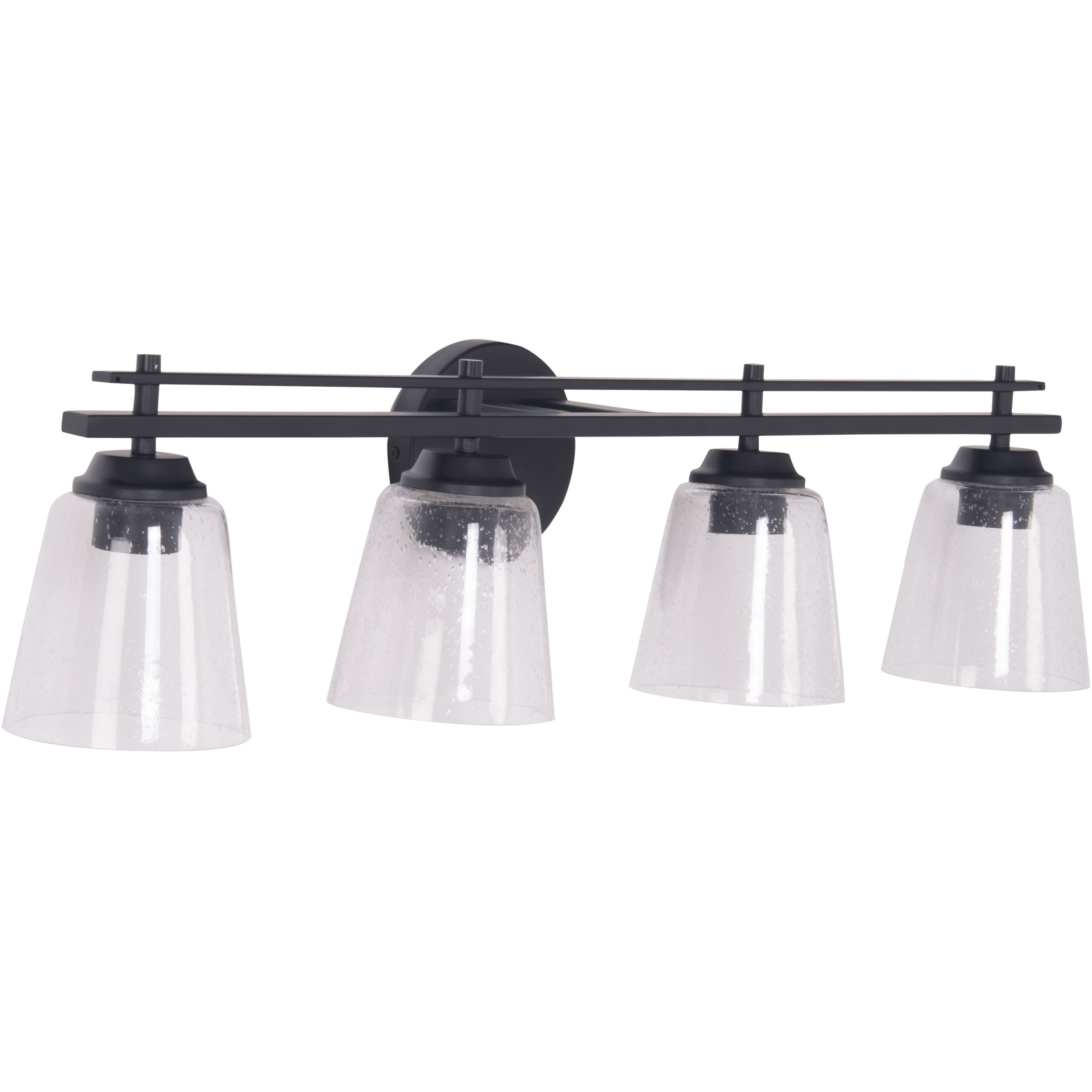 Drake 4 Light 33.08 inch Flat Black Vanity Light Wall Light