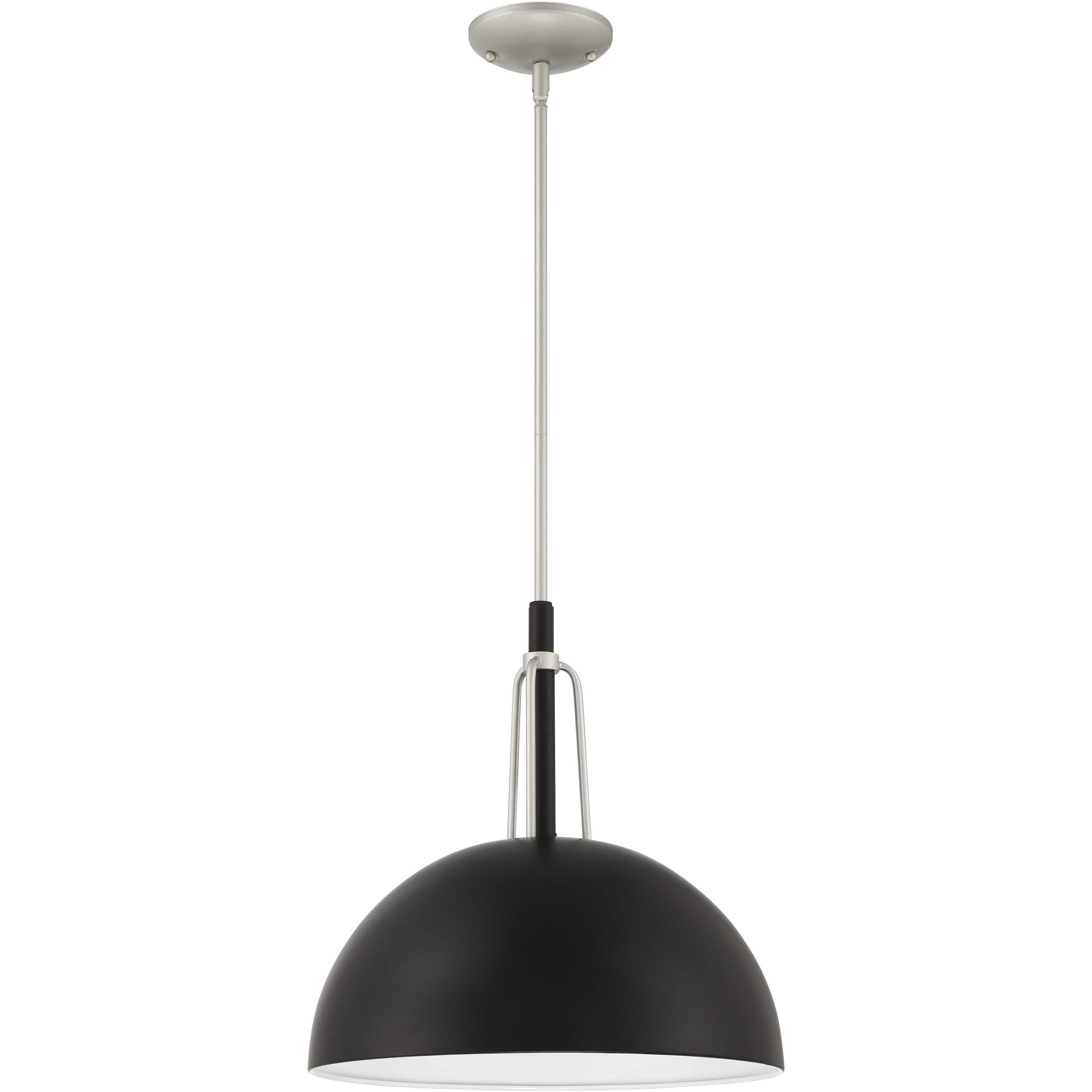 Kahn 1 Light 15.75 inch Midnight and Satin Aluminum Outdoor Pendant