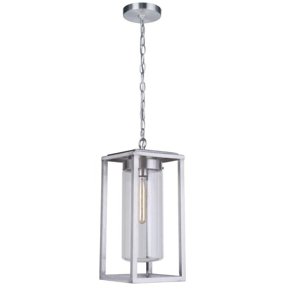 Neo 1 Light 7.88 inch Satin Aluminum Outdoor Pendant