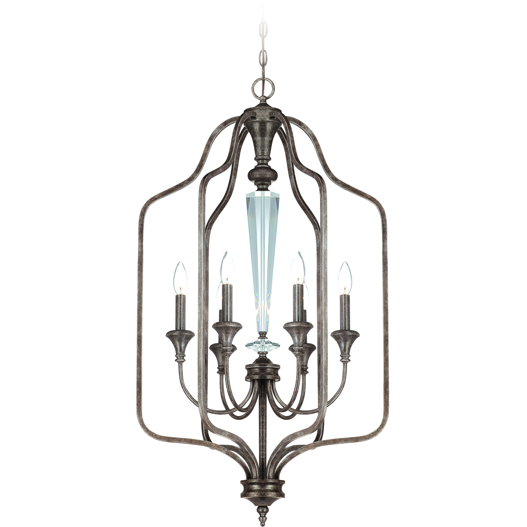 Boulevard 6 Light 21 inch Mocha Bronze Silver Wash Foyer Light Ceiling Light