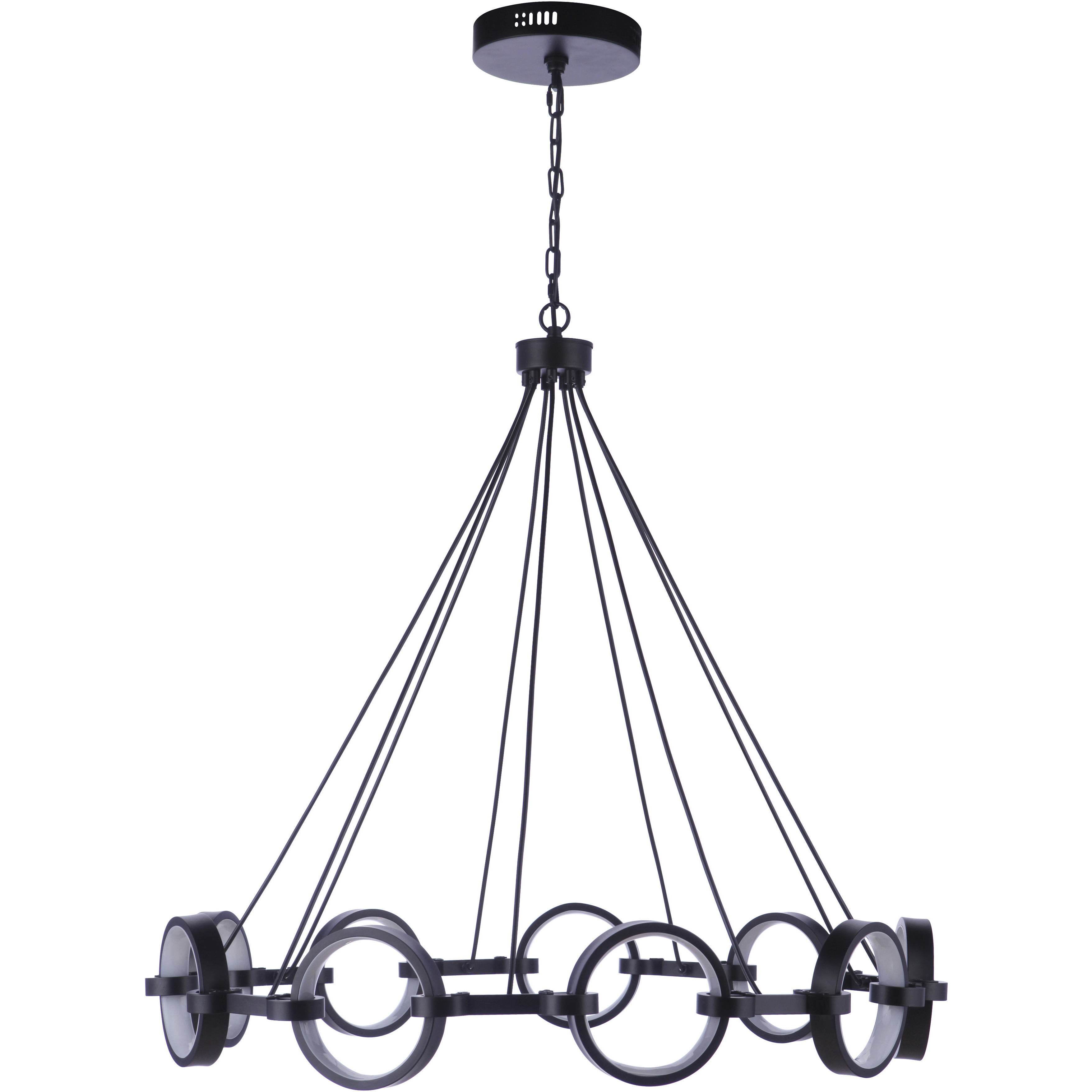 Context LED 36 inch Flat Black Chandelier Ceiling Light