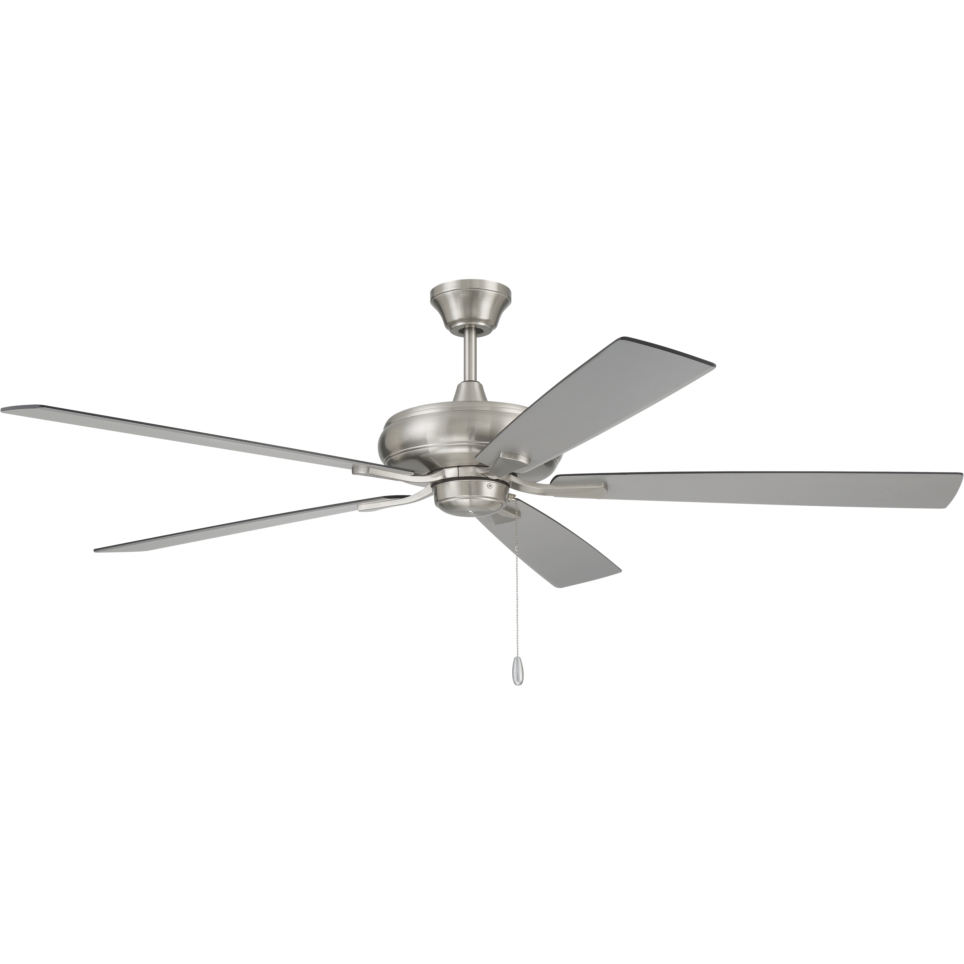 Eos 60 inch Brushed Polished Nickel with Brushed Nickel/Greywood Blades Ceiling Fan