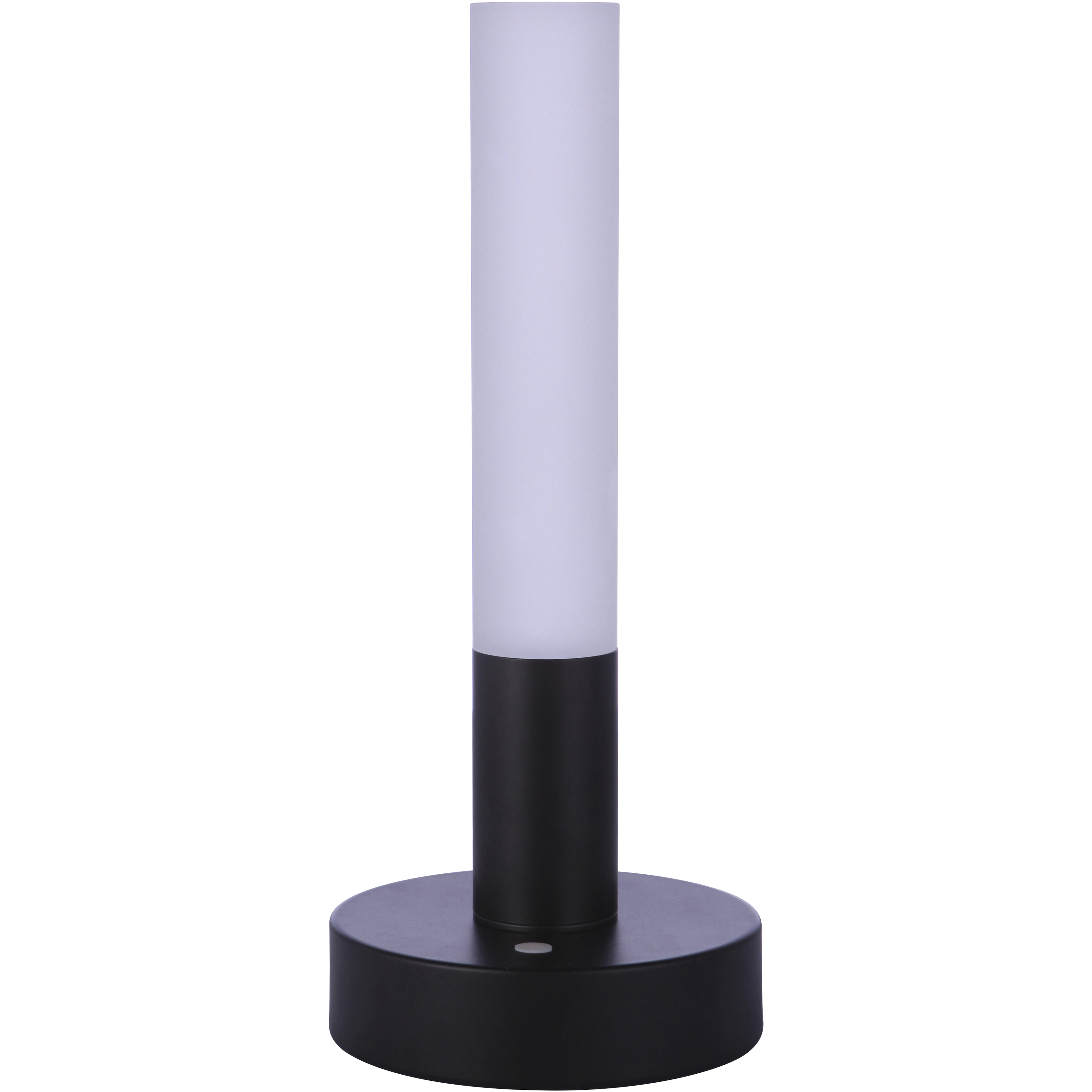 Rechargable Portable 11 inch 5 watt Flat Black Table Lamp Portable Light, Cylinder
