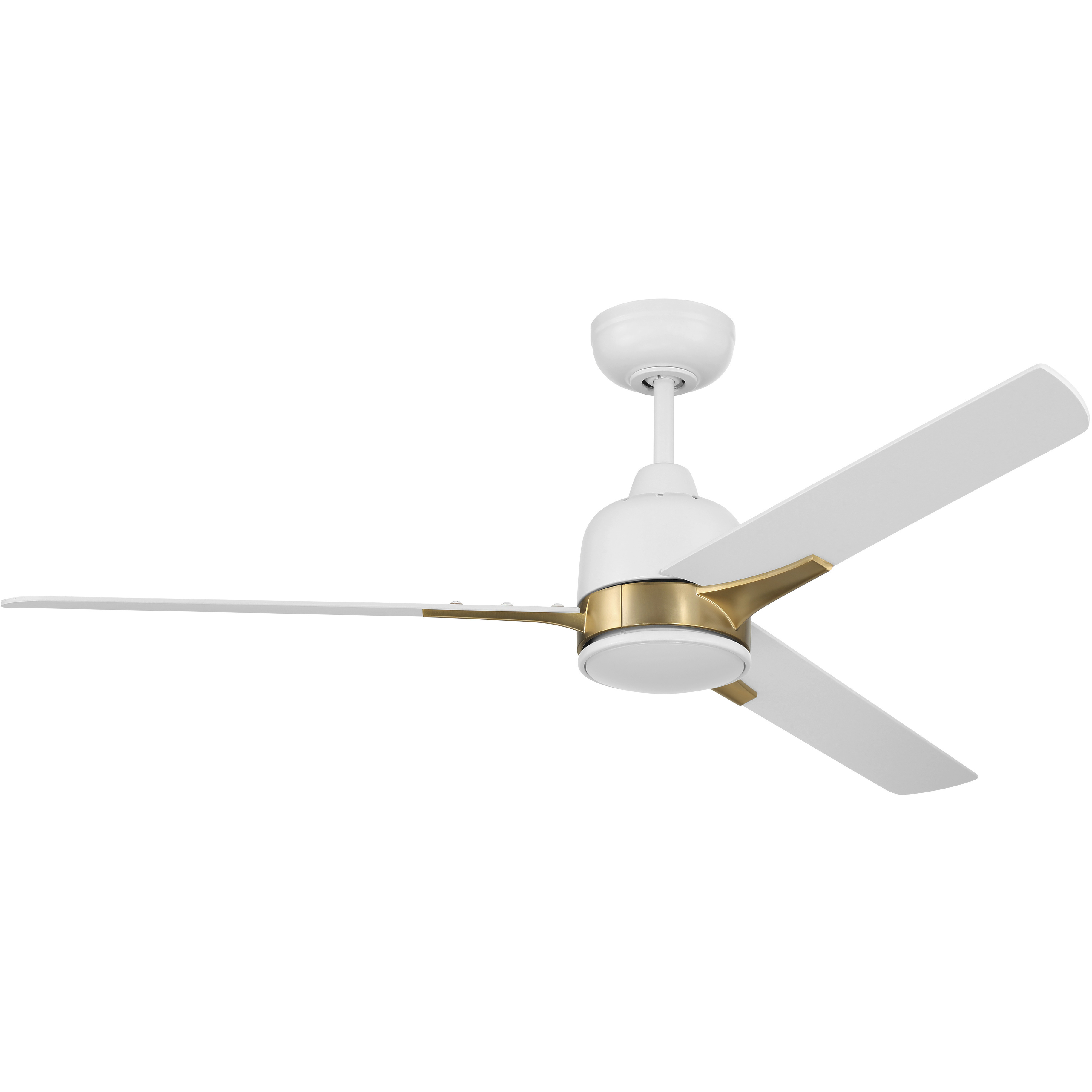 Craftmade FUL52WSB3 Fuller 52 inch White/Satin Brass with White