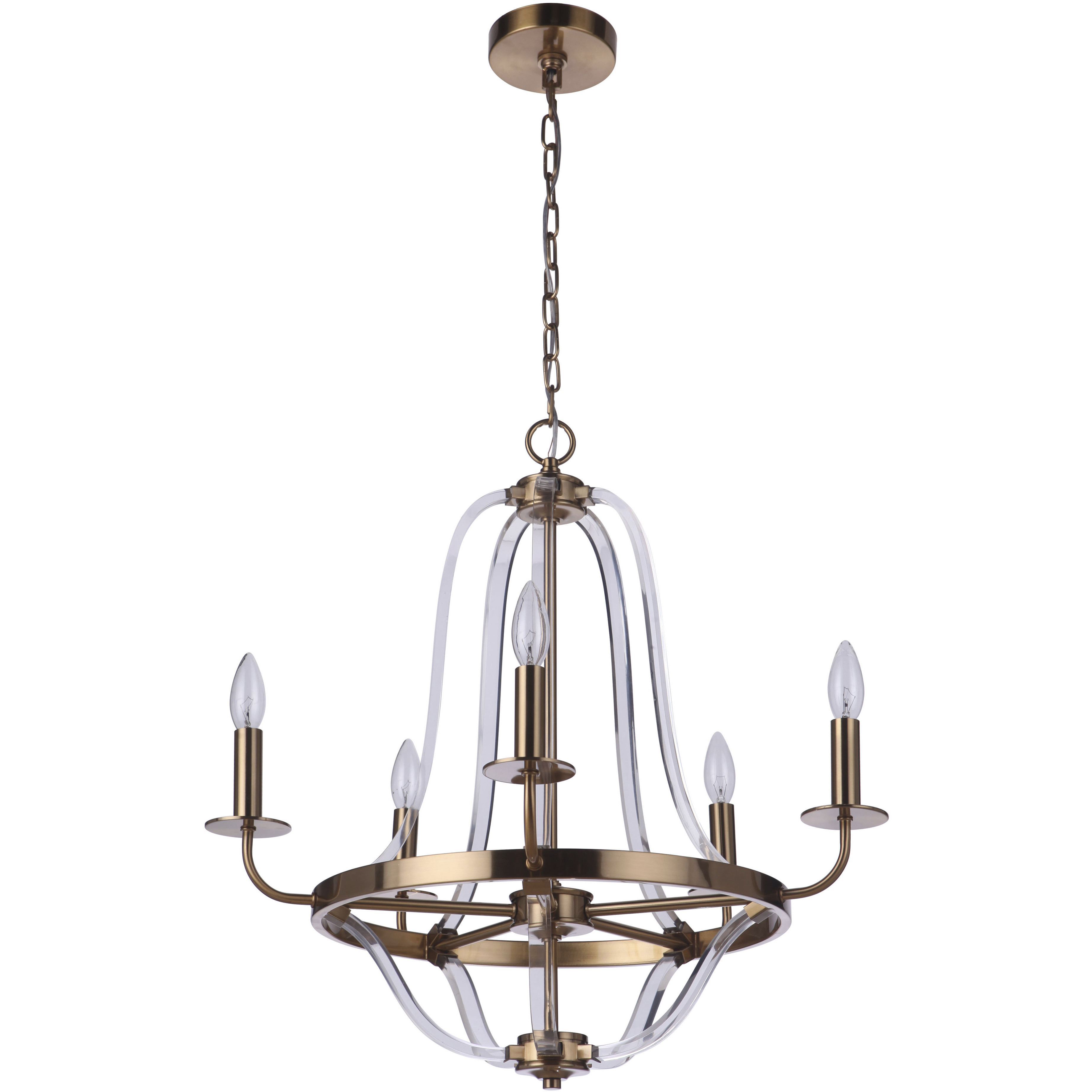 Graclyn 5 Light 24.21 inch Satin Brass Chandelier Ceiling Light