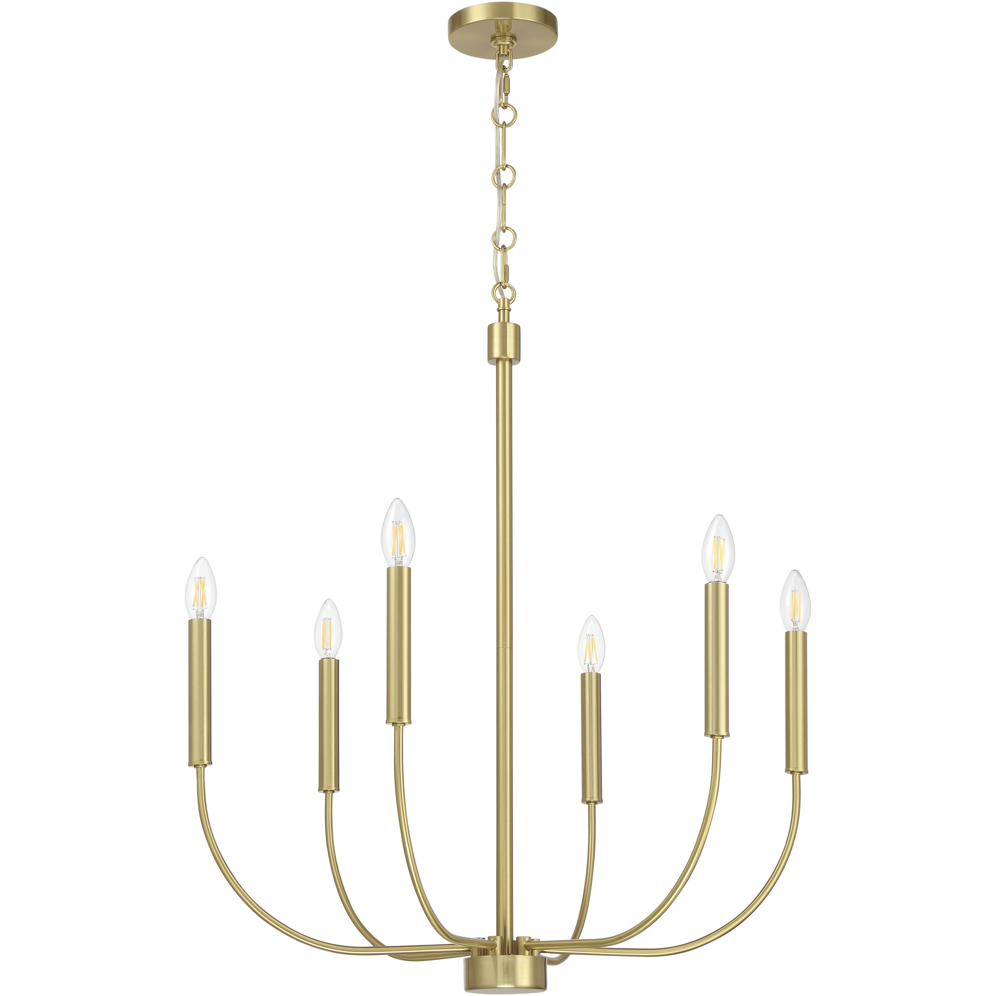 Craftmade 59826-SB Traci 6 Light 26.38 inch Satin Brass Chandelier