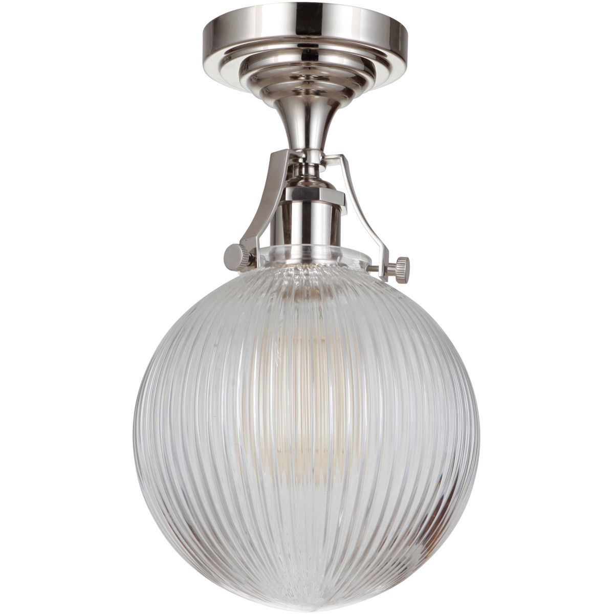 Gallery State House 1 Light 7.75 inch Polished Nickel Semi Flush Ceiling Light