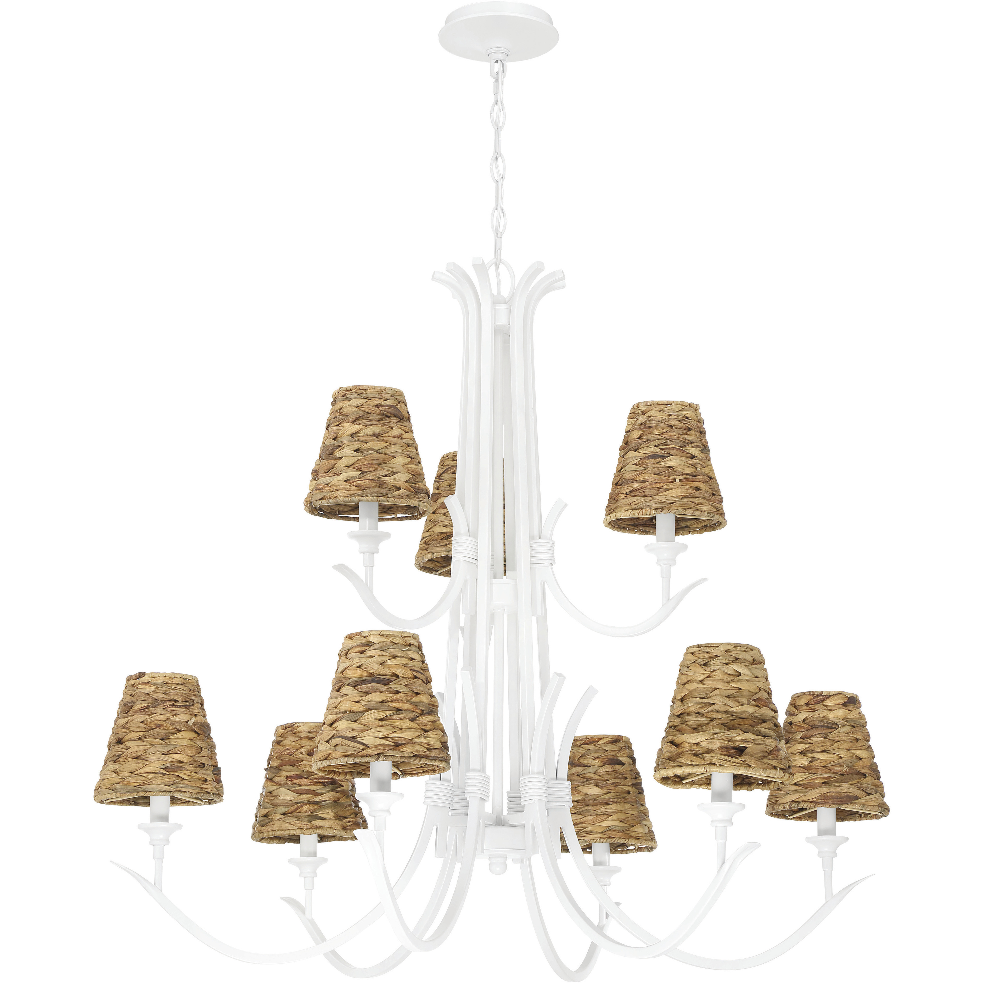 Kokomo 9 Light 36 inch Matte White Chandelier Ceiling Light