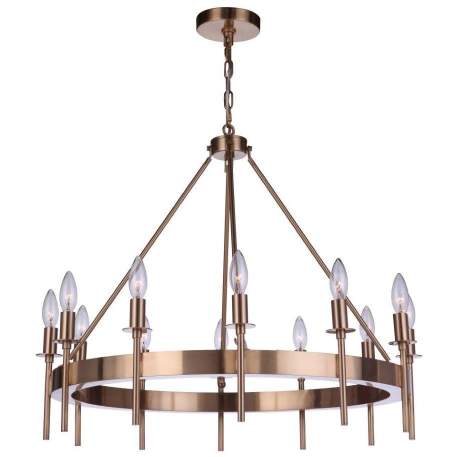 Larrson 12 Light 28.5 inch Satin Brass Chandelier Ceiling Light
