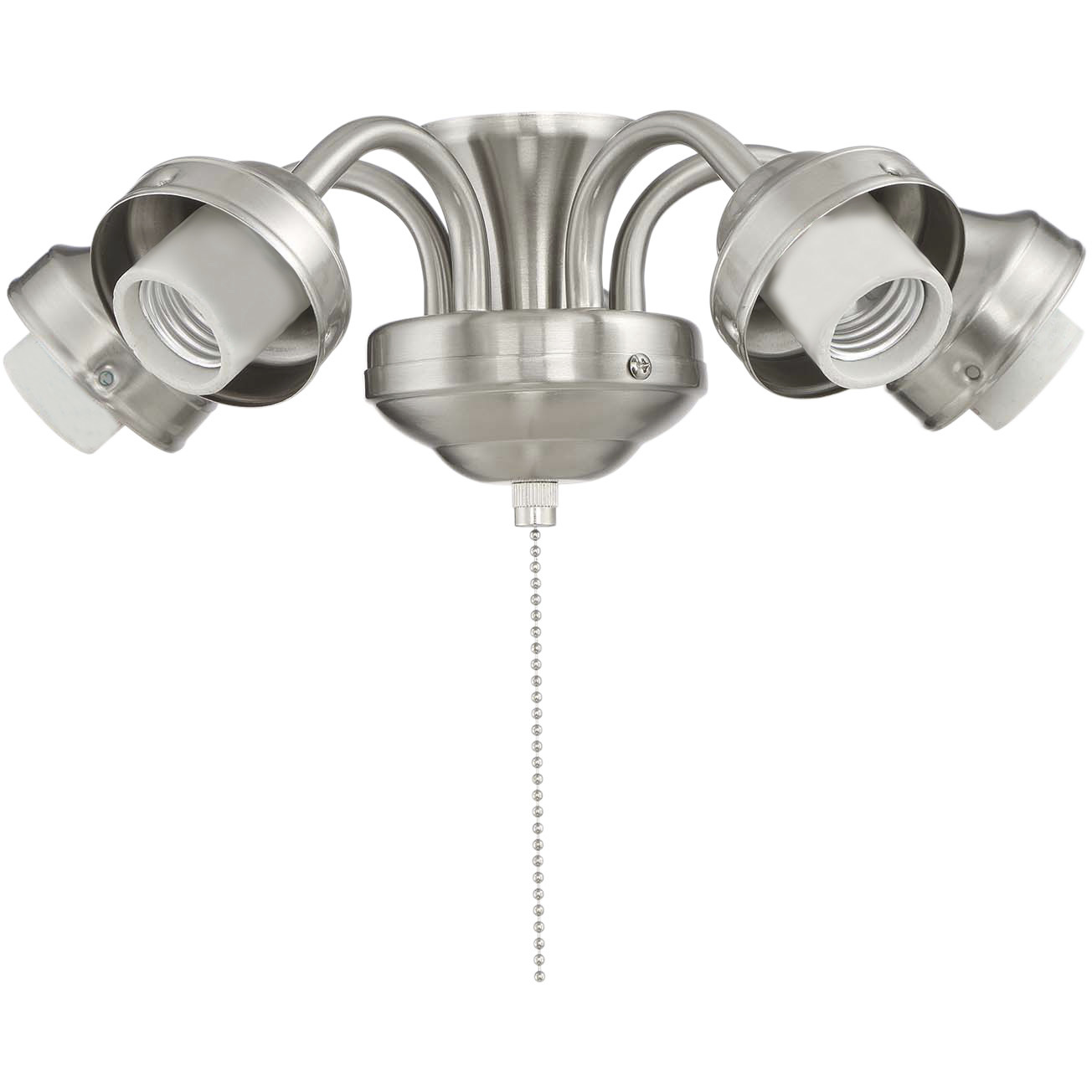 Universal LED Brushed Satin Nickel Fan Light Fitter, Shades Sold Separately