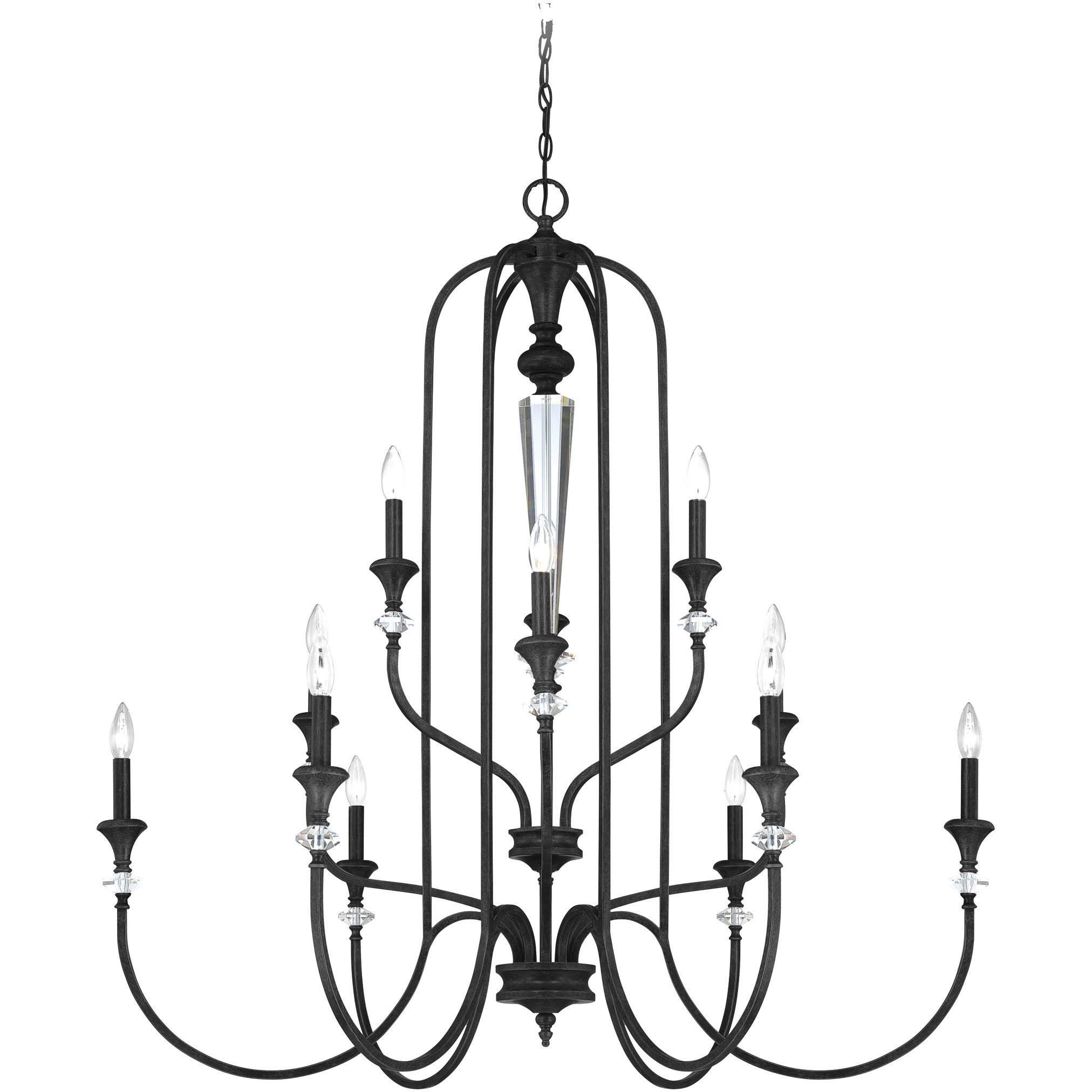 Boulevard 12 Light 44.25 inch Mocha Bronze Silver Wash Chandelier Ceiling Light