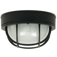 Bulkheads 1 Light 10 inch Textured Black Outdoor Flushmount, Large