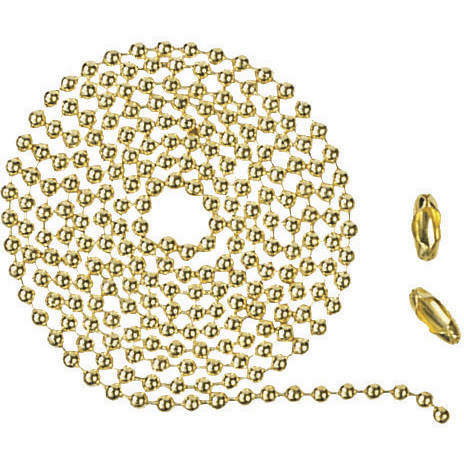 Decorative Bright Brass Beaded Chain in Burnished Brass