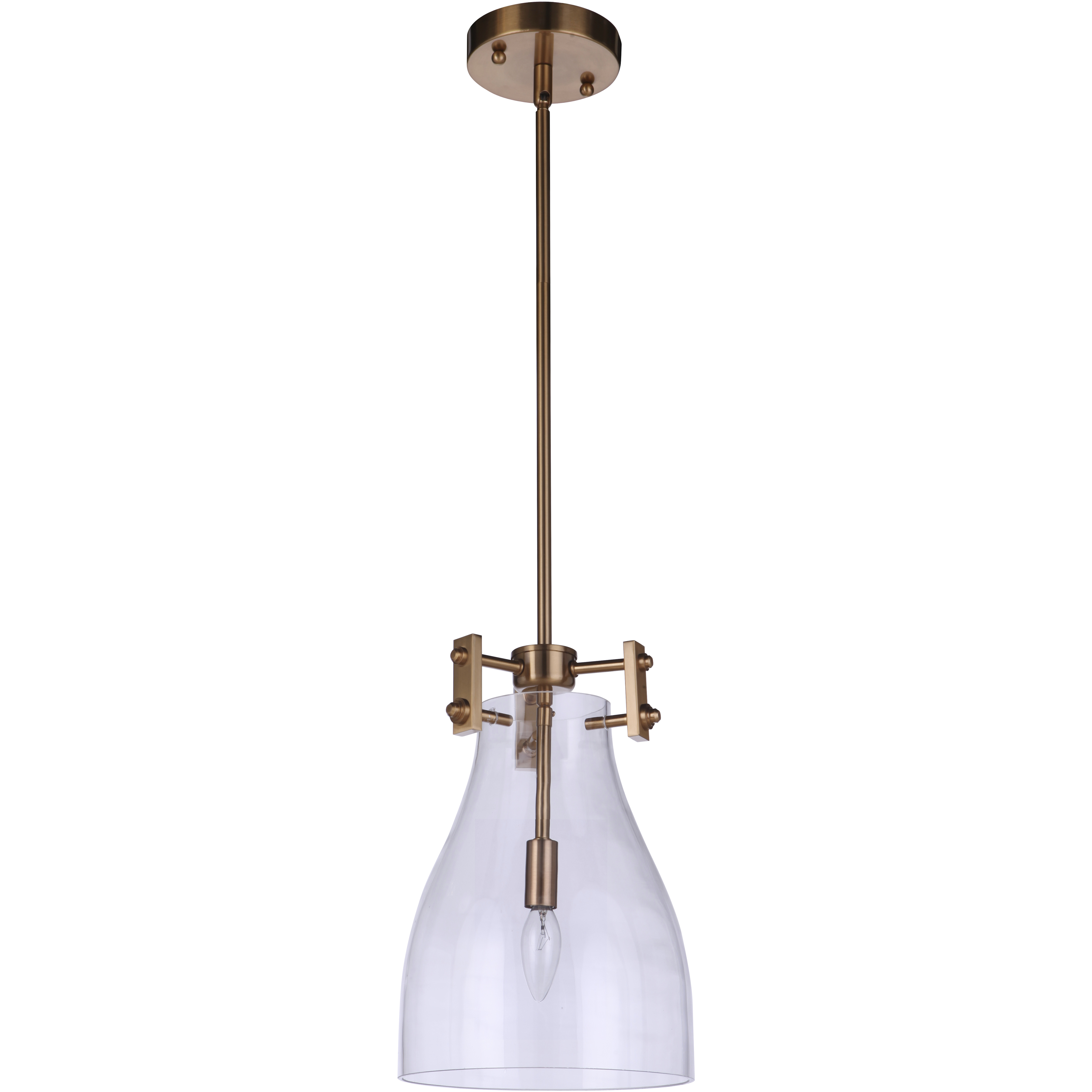 Chardonnay 1 Light 8.88 inch Satin Brass Pendant Ceiling Light