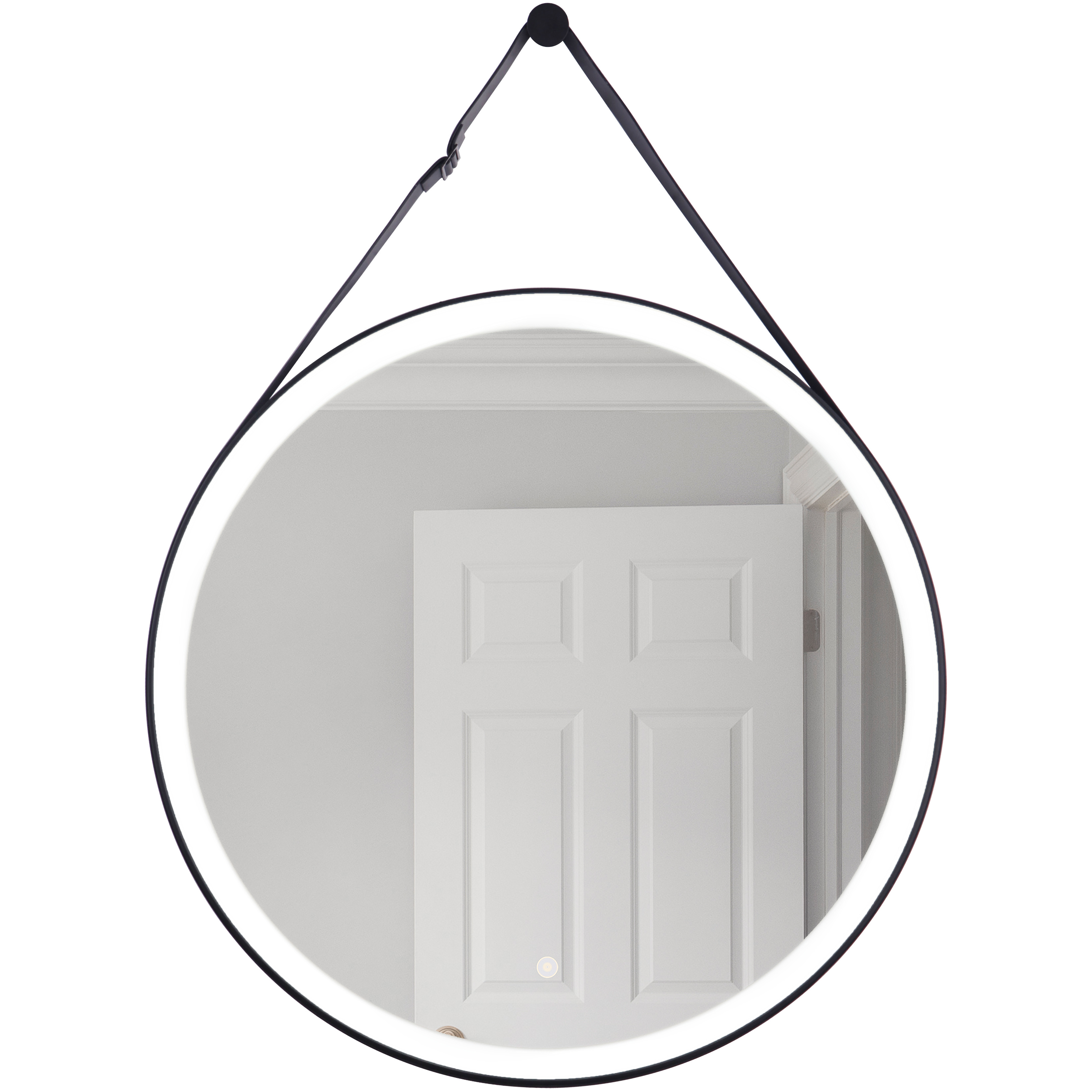 Black round light up mirror cheap