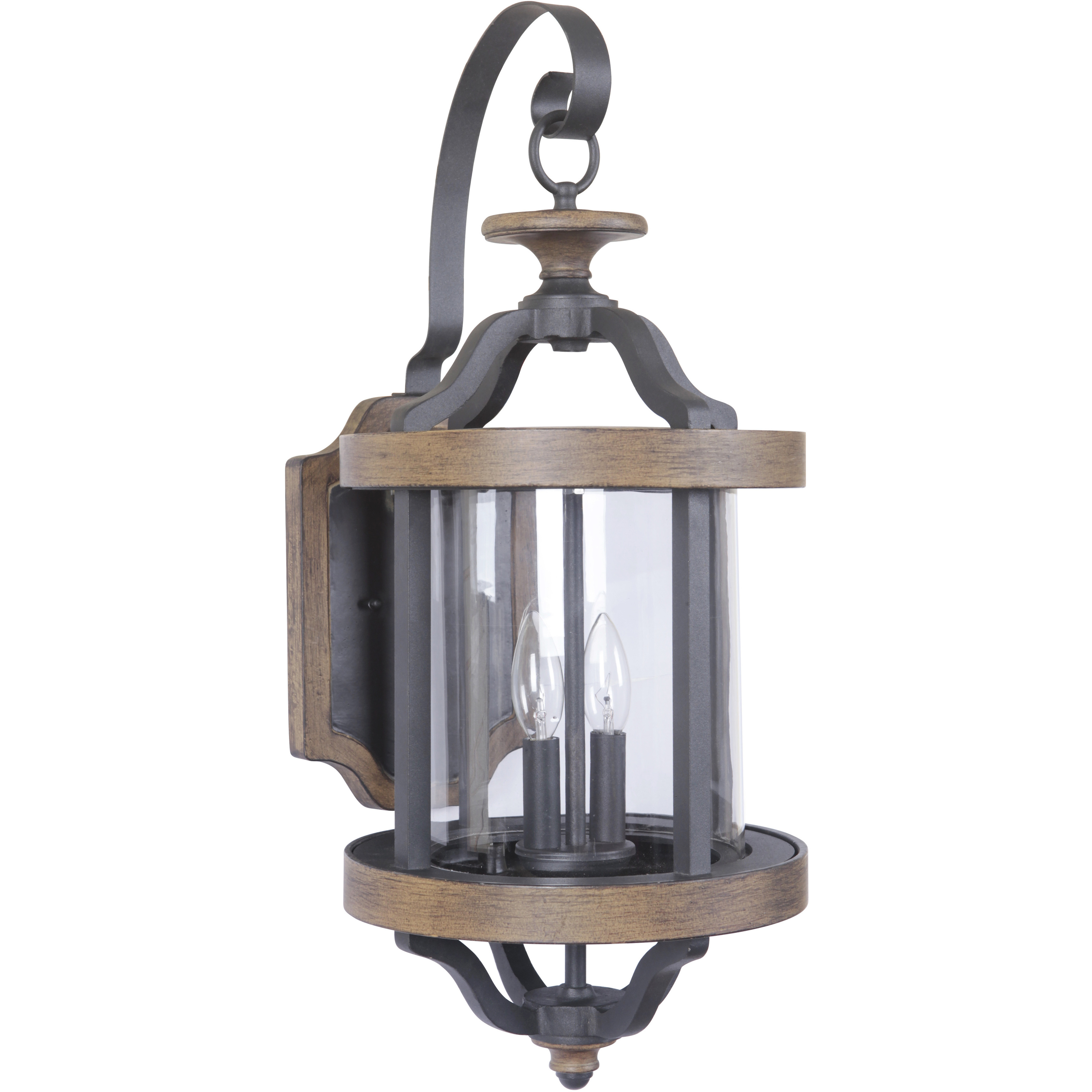 Ashwood 2 Light 26 inch Textured Black/Whiskey Barrel Outdoor Wall Mount, Large